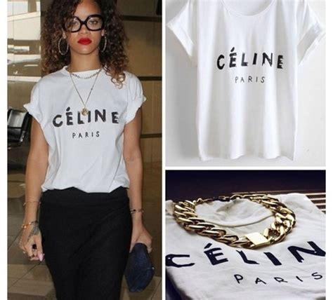 price of celine t shirt|Celine t shirt rihanna.